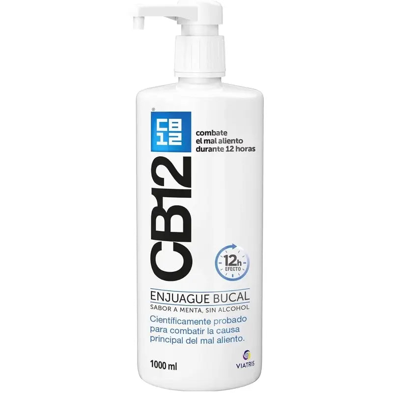 CB12 Bain de bouche à la menthe Bain de bouche contre l'halitose aromatisé à la menthe, 1000 ml