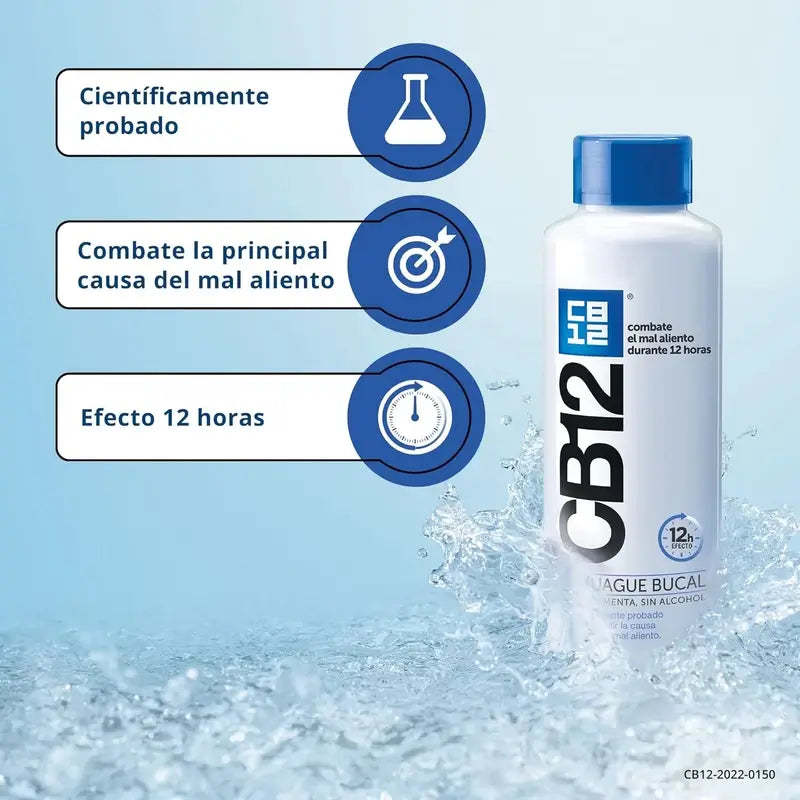 CB12 Bain de bouche à la menthe Bain de bouche contre l'halitose aromatisé à la menthe 500 ml