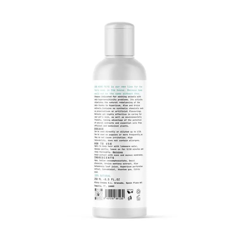 Shampooing Cbd Home pour animaux de compagnie, 10 ml