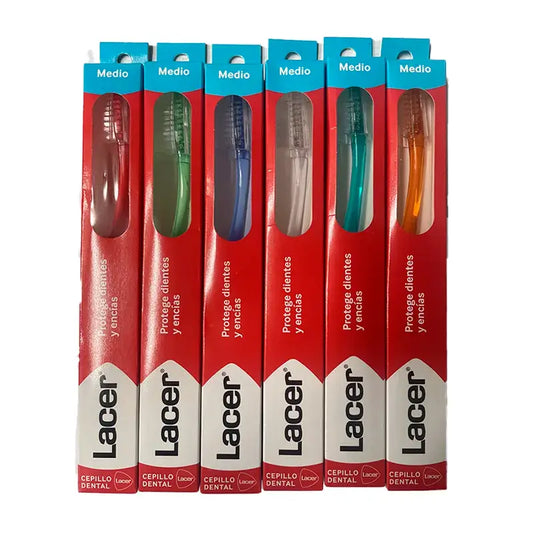 Lacer Technic Brosse à dents moyenne couleur aléatoire