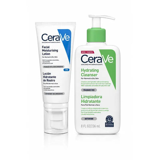Cerave Gel nettoyant Cerave 236 Ml + Lotion hydratante Cerave pour le visage, 52 Ml
