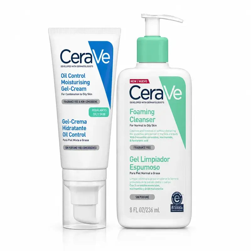 Cerave Cerave Gel Nettoyant Moussant 236 Ml + Gel Crème Hydratant Oil Control 52 Ml