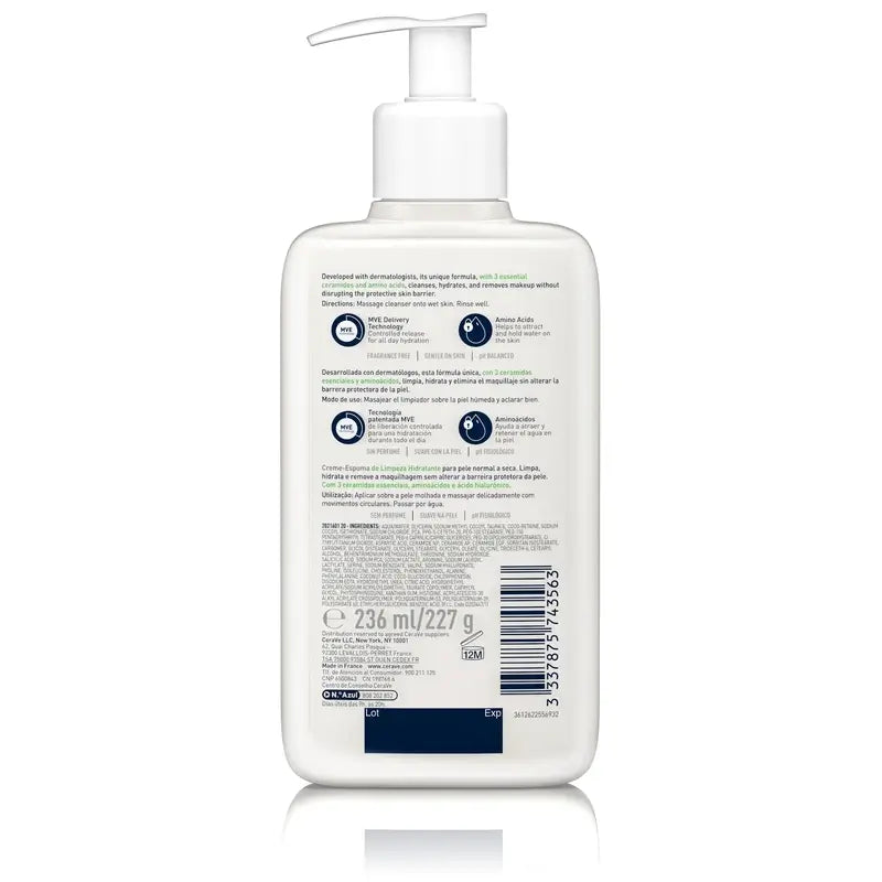 CeraVe Cleansing Cream-Moisturising Foam Cleanser, 236 ml