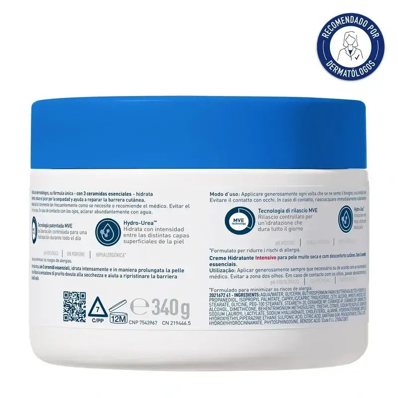 Cerave Crème Hydratante Intensive 5% Hydro-Urea, Pack 2 x 340 gr