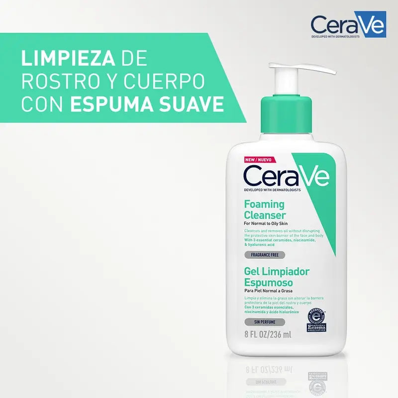 CeraVe Gel nettoyant moussant, 236 ml
