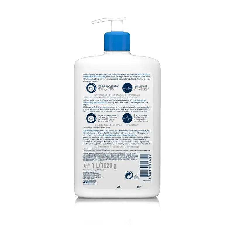 CeraVe Crème hydratante, 1l