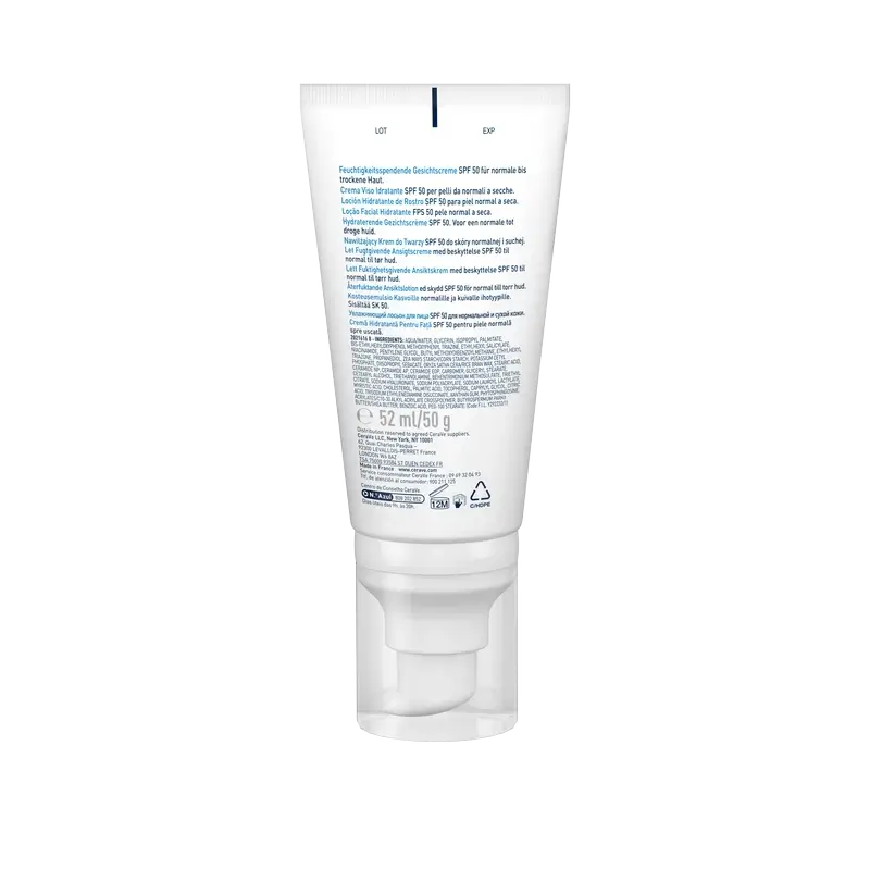 CeraVe Lotion hydratante pour le visage SPF 50, 52 ml