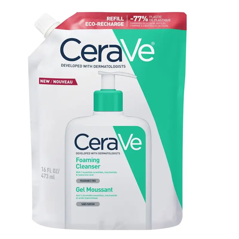 CeraVe Gel nettoyant moussant, recharge, 473 ml