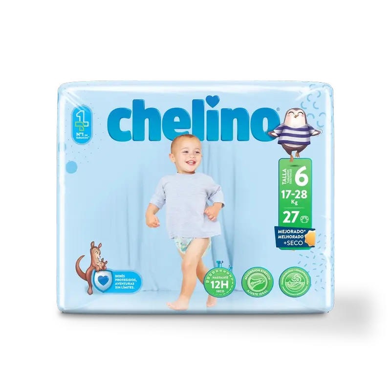 Couche Chelino Taille 6 (17-28 Kg) , 27 unités
