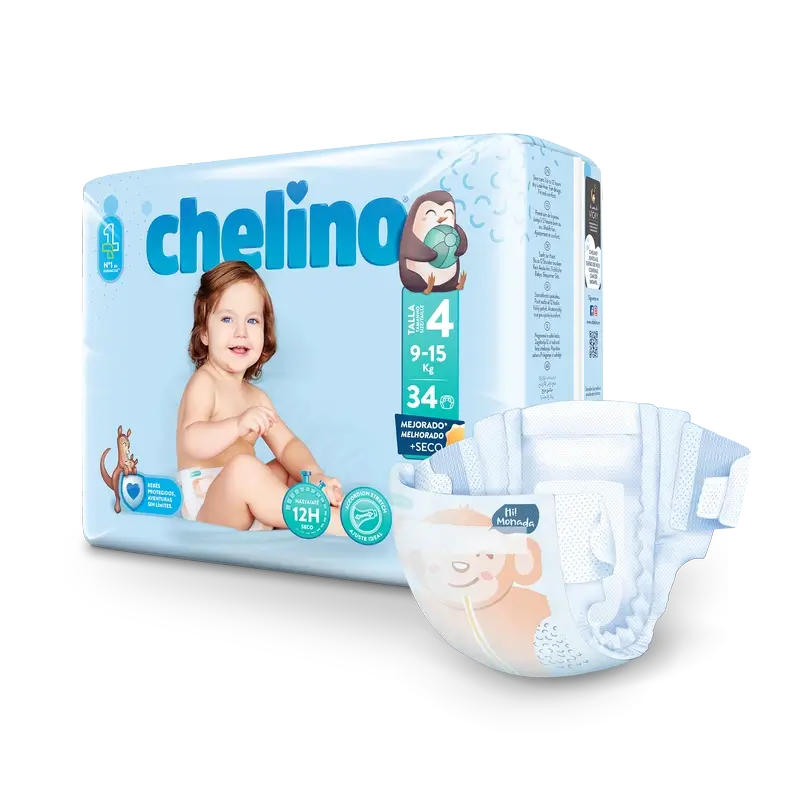 Couche Chelino Taille 4 (9-15 Kg) , 34 unités