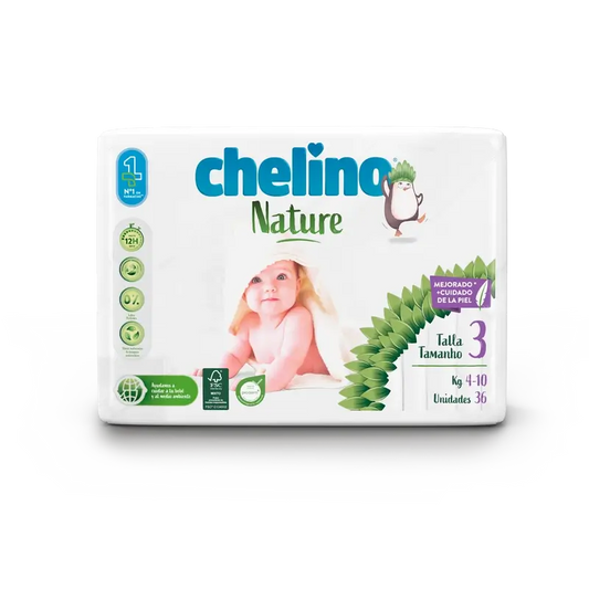 Chelino Nature Nappy Size 3 (4-10 Kg) , 36 unités