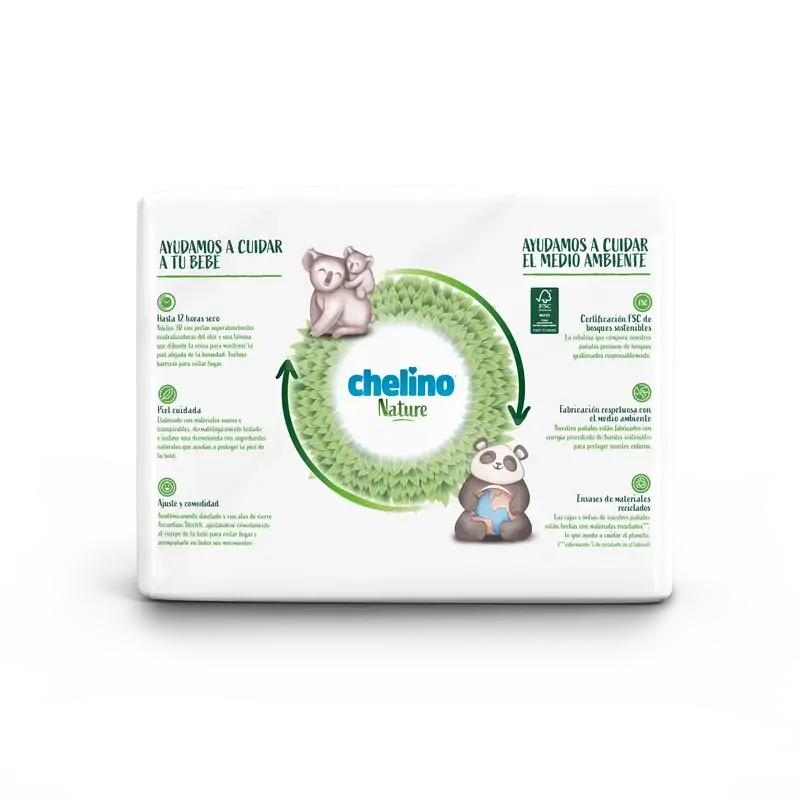 Chelino Nature Nappy Size 4 (9-15 Kg) , 34 unités