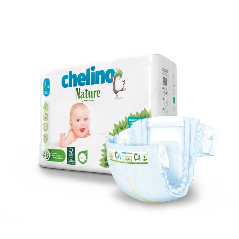 Chelino Nature Nappy Size 4 (9-15 Kg) , 34 unités