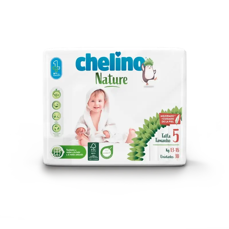 Chelino Nature Nappy Size 5 (13-18 Kg) , 30 unités