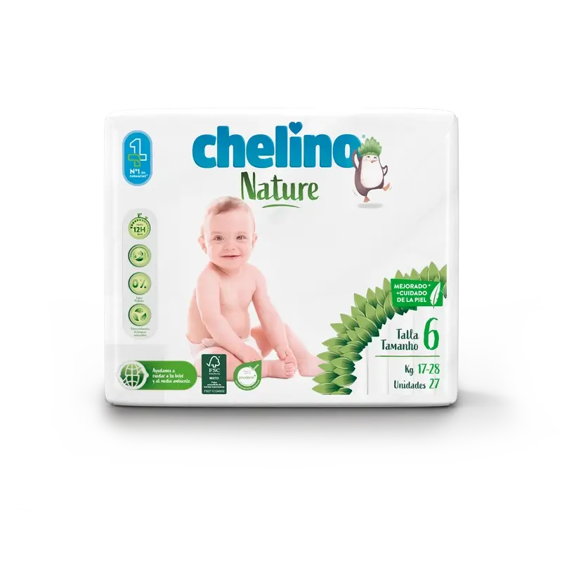 Chelino Nature Nappy Size 6 (17-28 Kg) , 27 unités