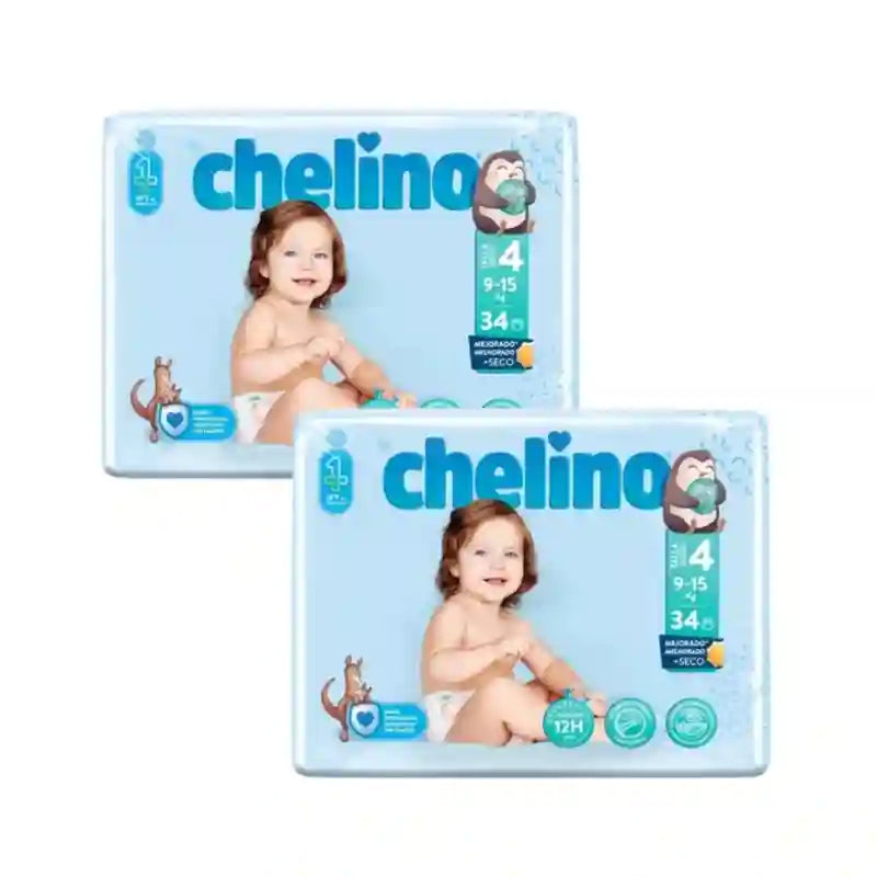 Couche Chelino Taille 4 (9-15 Kg) , 2X34 Unités