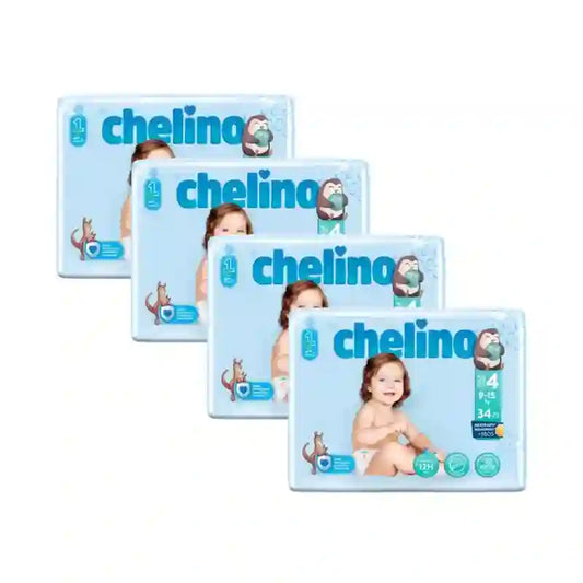 Couche Chelino Taille 4 (9-15 Kg) , 4X34 Unités