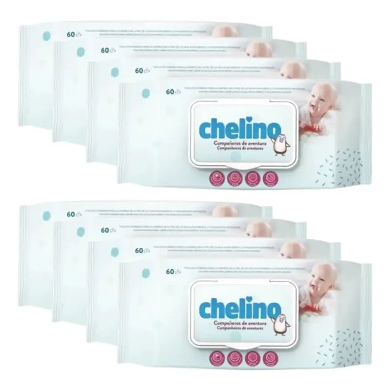Chelino Baby Wipes , 8 x 60 unités
