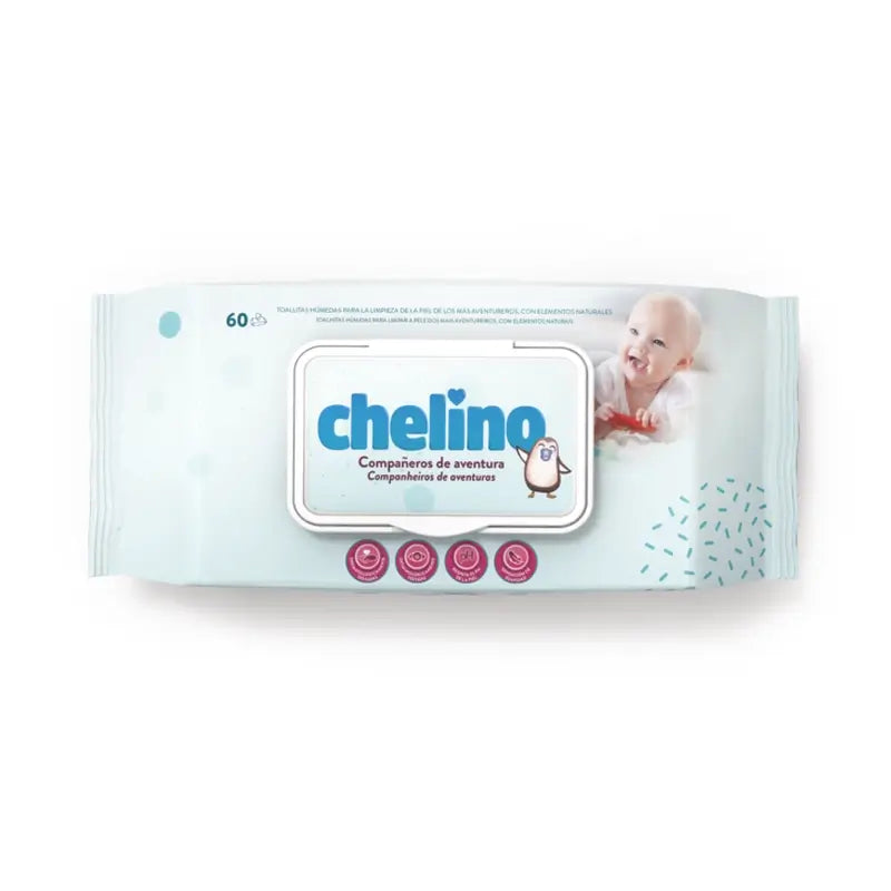 Chelino Lingettes hydratantes pour bébés, 60 unités