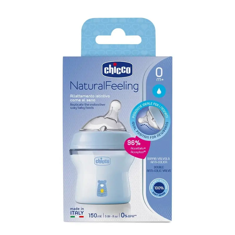 Biberon Chicco Naturalfeeling Bleu Slow Flow 150Ml 0M+