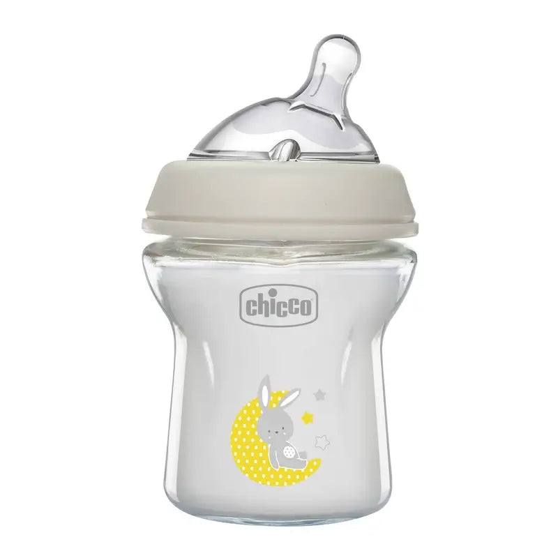 Biberon Chicco Naturalfeeling 150 ml en verre à débit lent 0M+.