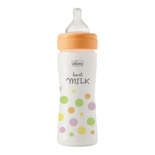 Chicco Perfecteasy Silicone Bottle Orange 250 Ml Medium Flush 2M+