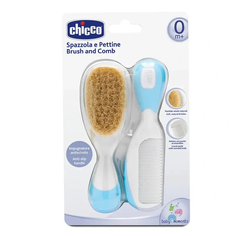 Chicco Set peigne et brosse bleu