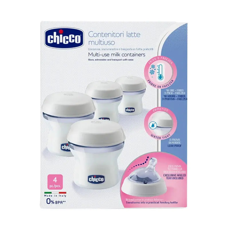 Chicco Récipients pour le lait maternel 4 Pcs.