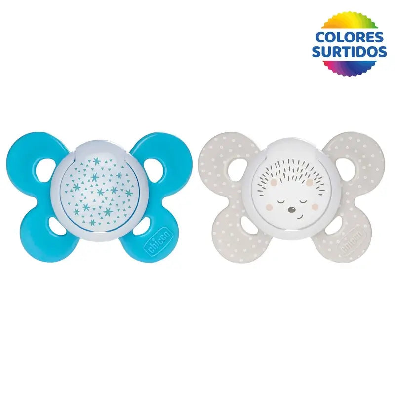Chicco Sucette Physio Comfort Silicone Bleu 16-36M 2 pièces assorties