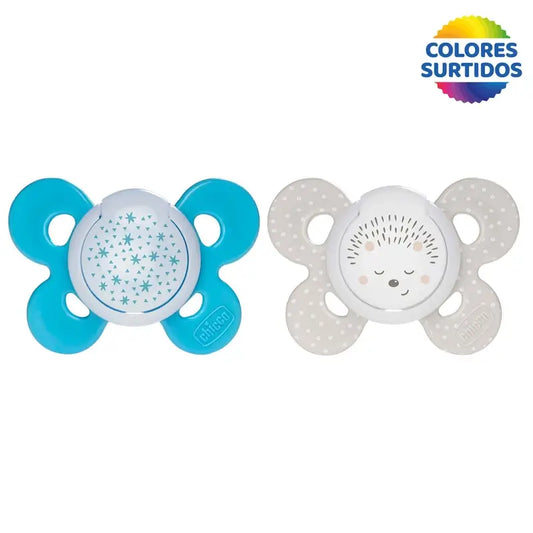 Chicco Sucette Physio Comfort Silicone Bleu 16-36M 2 pièces assorties