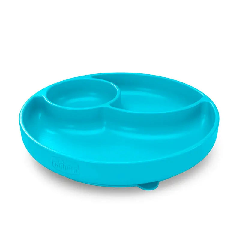 Chicco Take Eat Easy Dish With Suction Cup And Compartments Blue 12M+
