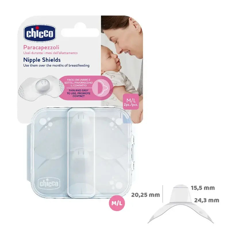 Chicco Nipple Shield Silicone Skintoskin Taille M/L 2 Unités