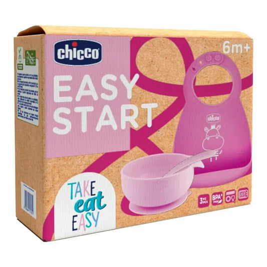 Chicco Silicone Food Set Pink 6M+ , 1 piece