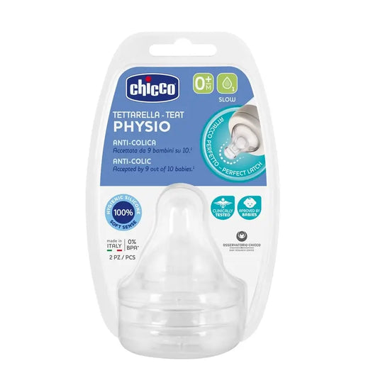 Chicco Physio Tétine Slow Flow 2 unités 0M+