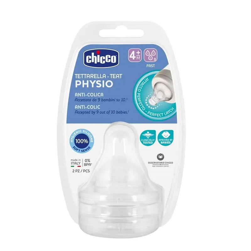 Chicco Physio Tétine 2 pcs. 4M+ Physio Tétine Rapid Flow