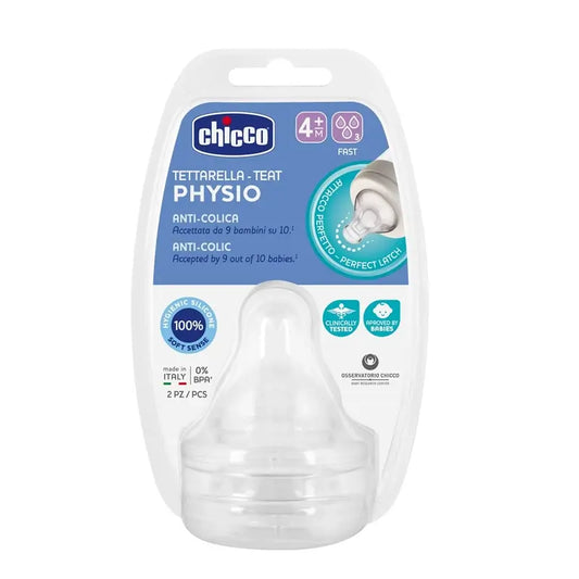 Chicco Physio Tétine 2 pcs. 4M+ Physio Tétine Rapid Flow