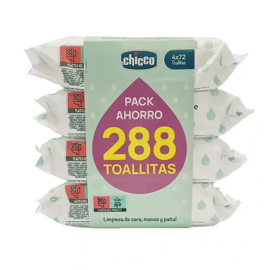 Chicco Tetrapack Lingettes Parfumées Sans Couvercle 4X72 Unités