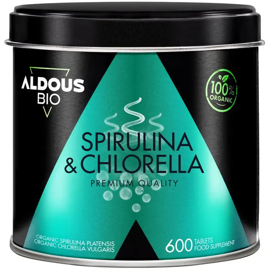 Aldous Chlorella et Spiruline Bio Premium, 600 unités
