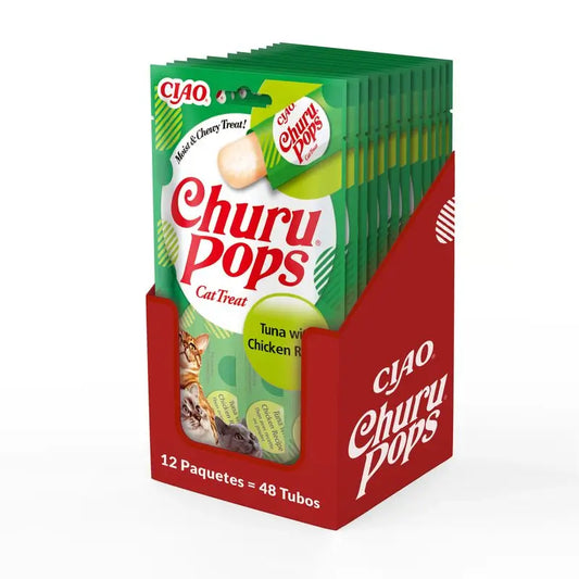 Churu Cat Pops Thon Recette Poulet Display 12X60Gr