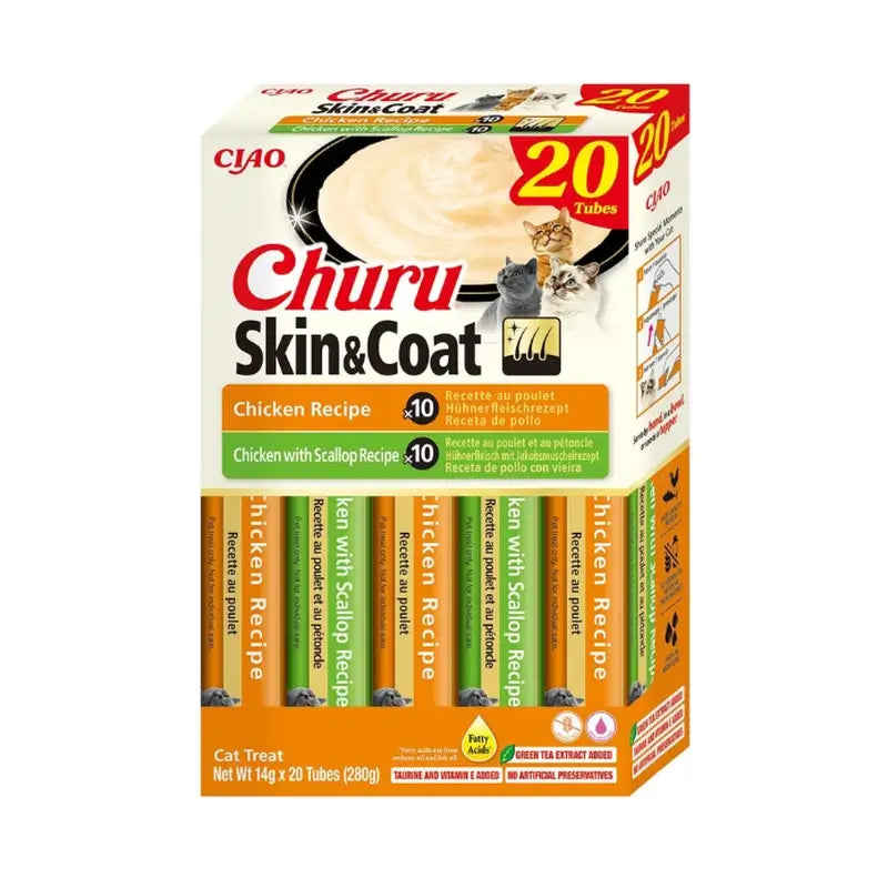 Churu Cat Varieties Skin&Coat Chicken, 20 pièces