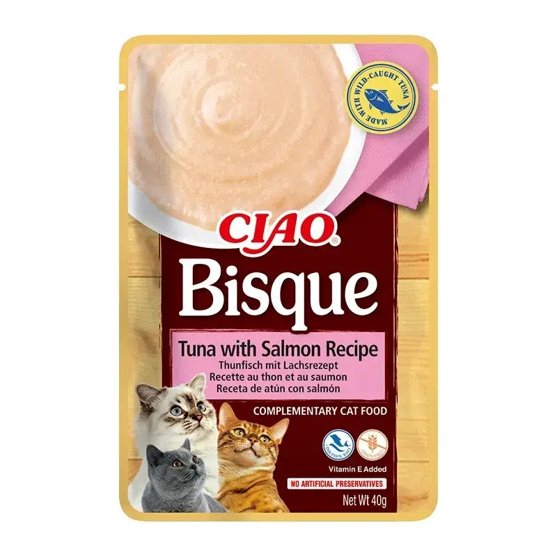 Churu Ciao Bisque Wet Cat Food – Tuna and Salmon Recipe, 12 x 40 g