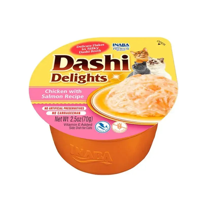 Churu Dashi Delights Wet Cat Food – Chicken and Salmon Flavour, 6 x 70 g