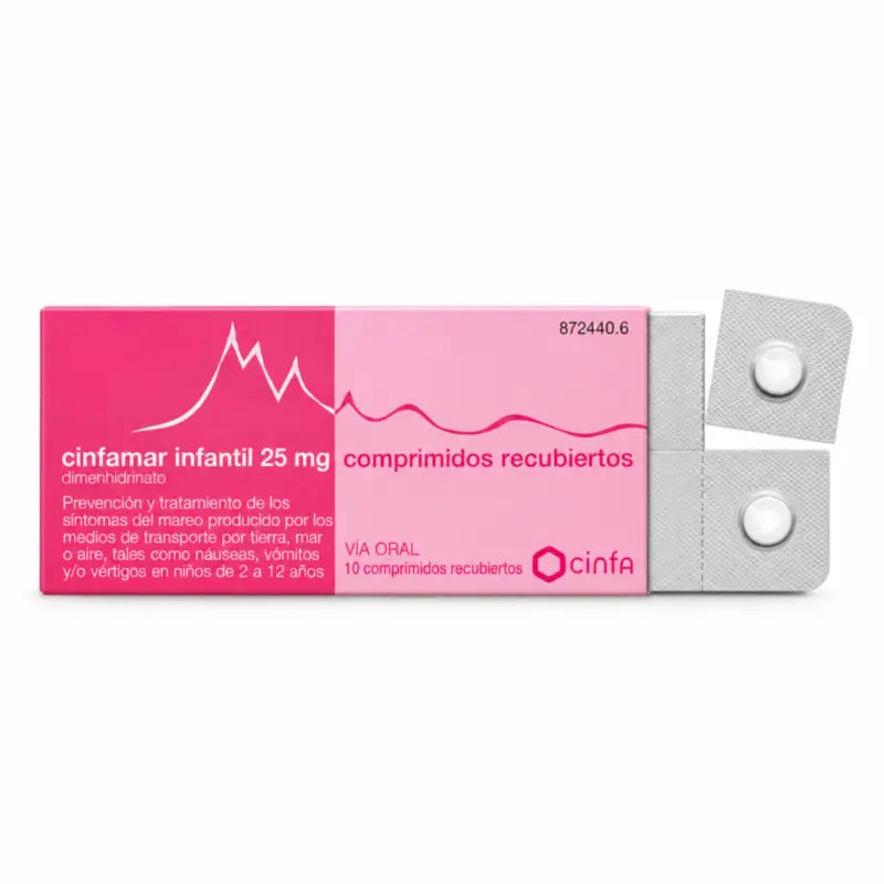 Cinfamar Infantil 10 comprimés 25 Mg