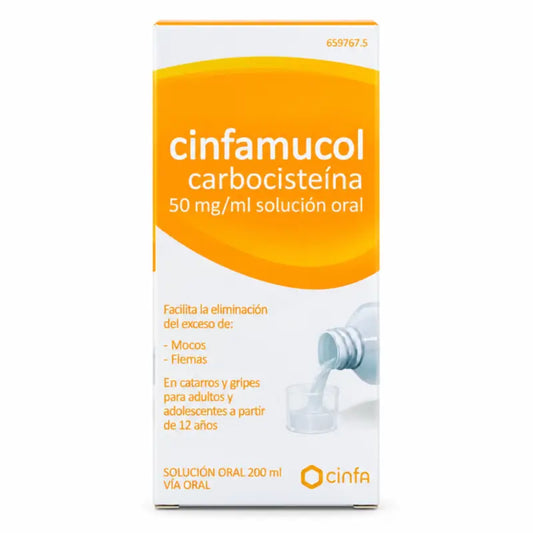Cinfamucol Carbocisteine 50 mg/ ml Solution buvable 200 ml