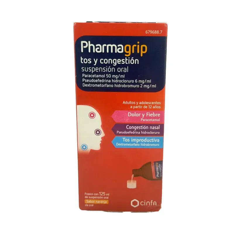 Pharmagrip Suspension orale contre la toux et la congestion, 125 ml