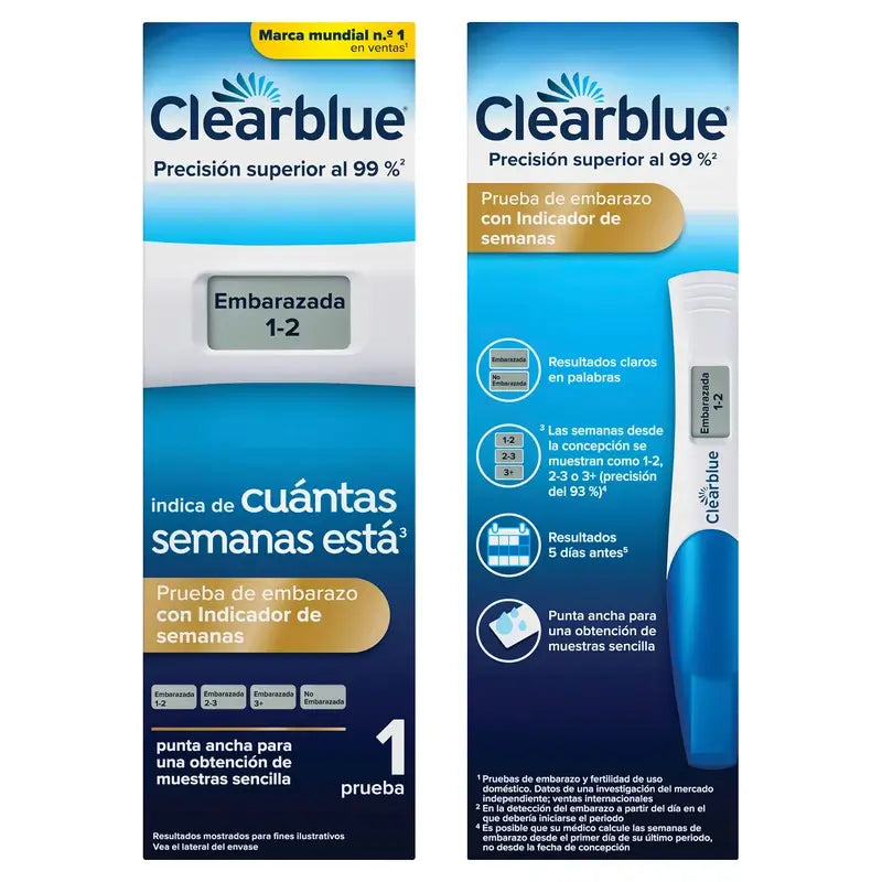 Test de grossesse numérique Clearblue avec indicateur de semaine, 1 test numérique