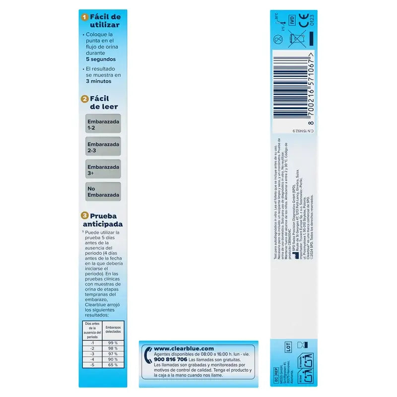 Test de grossesse numérique Clearblue avec indicateur de semaine, 1 test numérique