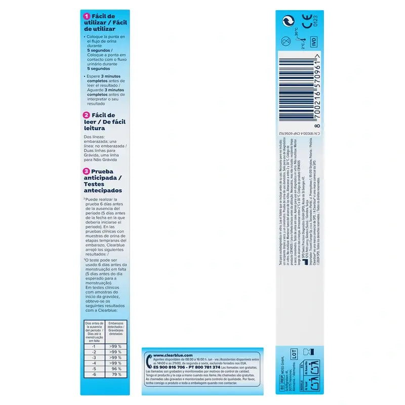 Clearblue Ultra Early Pregnancy Test 10mI, résultats 6 jours plus tôt, 1 test analogique