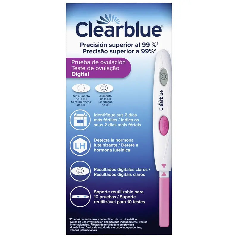 Clearblue Digital Pack Test de grossesse 1 test + test d'ovulation 10 bâtonnets