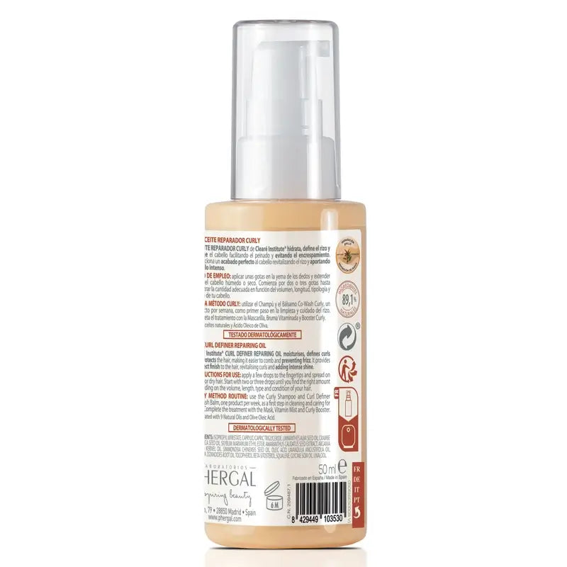 Clearé Institute Curly Hair Curly Method Huile hydratante 50 Ml